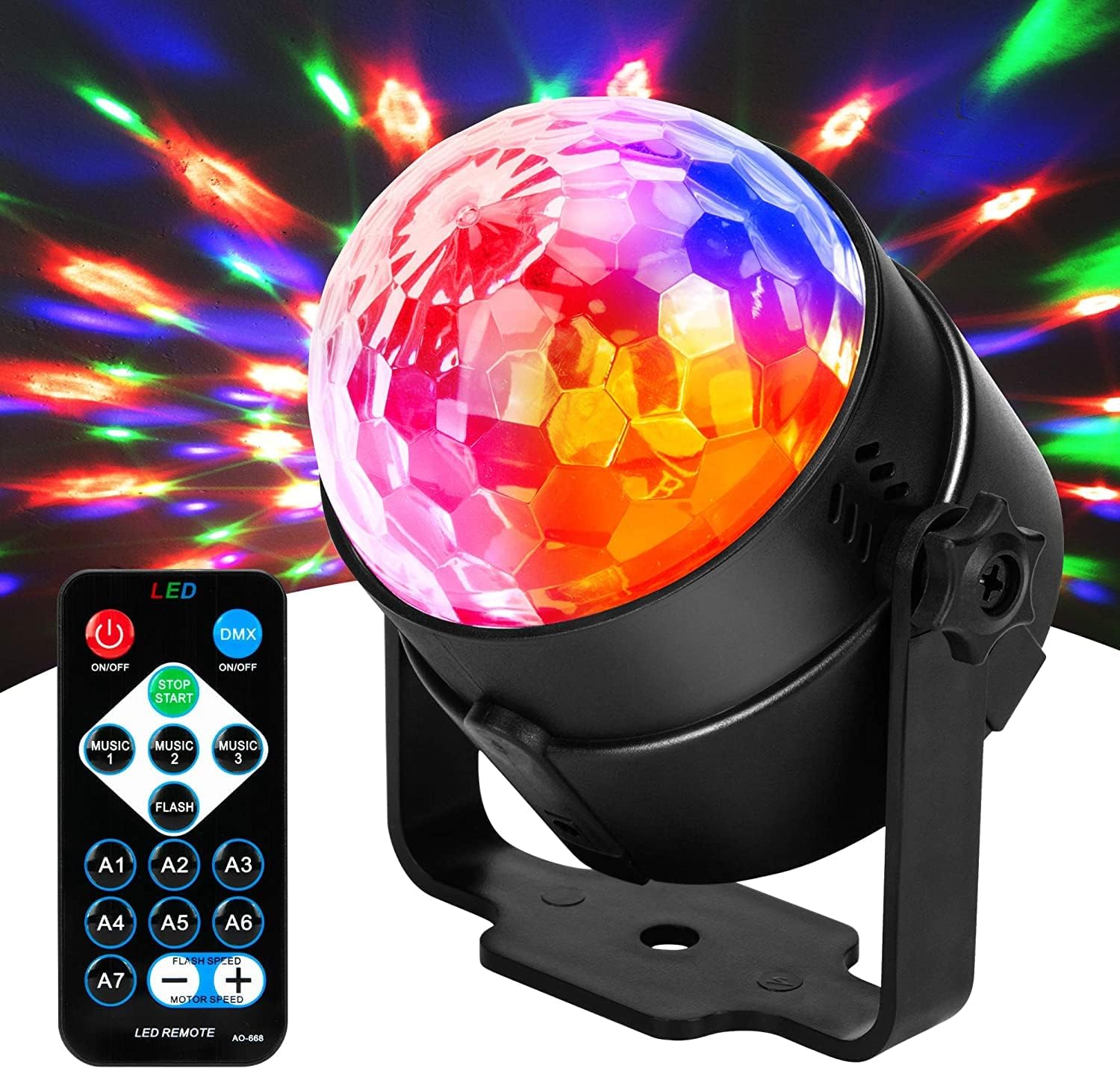 楽天市場】ミラーボール 充電式 ナイトライト USB LED9灯 レインボー