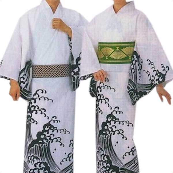 浴衣 白 波 メンズ レディース 絵羽 仕立上り ゆかた 祭 (s敏9928-29) 仕立上がり 盆踊り 祭り 揃い 踊り まつり 取寄せ商品|浅草きもの市