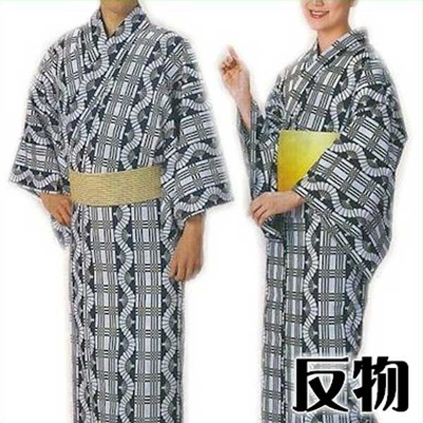 浴衣 反物 白 紺 格子 縞 扇子小紋 ゆかた 祭 （s板2334） 未仕立て 生地 盆踊り 祭り 揃い 踊り まつり 取寄せ商品