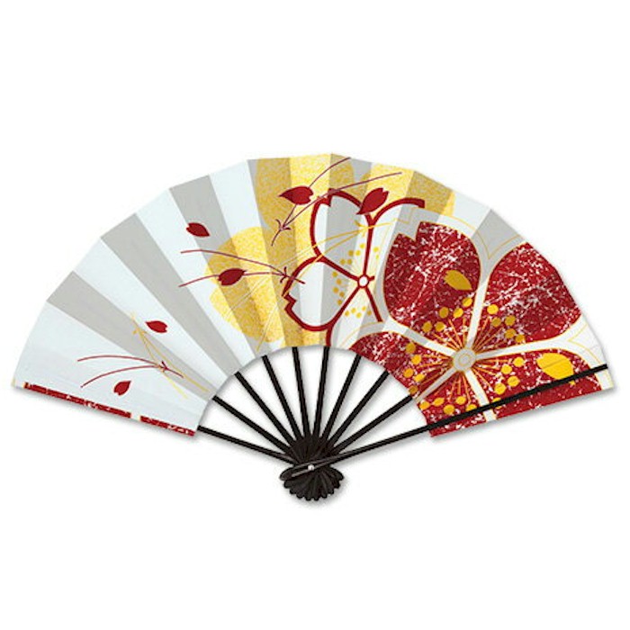 金色と赤色の装飾扇子 金色と赤色の装飾扇子
