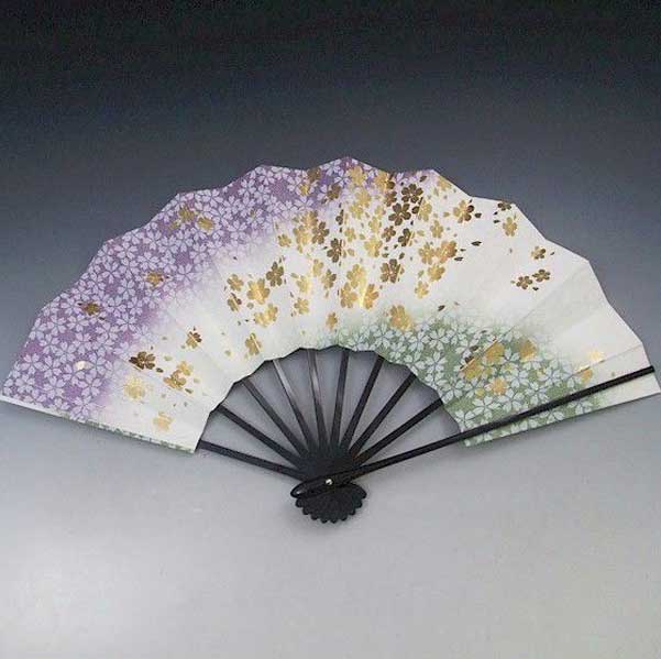 舞扇 舞扇子 日本舞踊 踊り用 桜 さくら 金ホログラム箔 赤