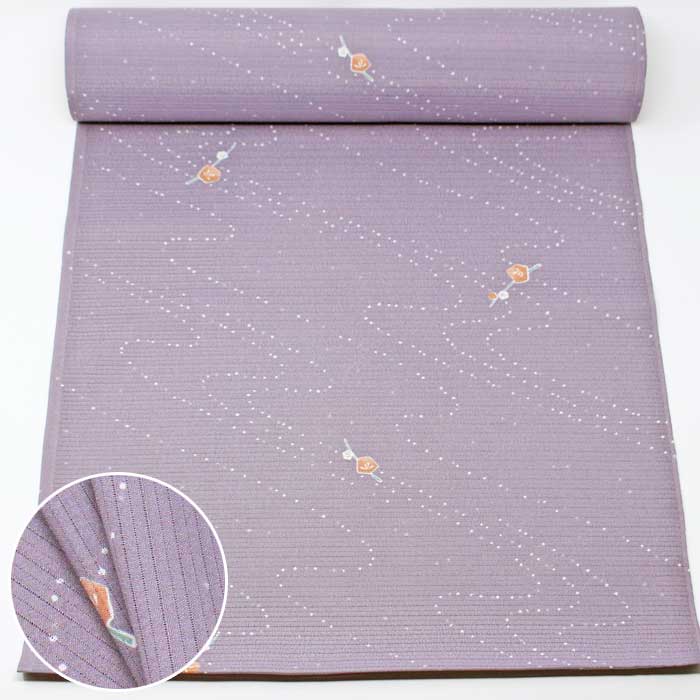 着物 夏 洗える 小紋 反物 薄紫 梅 絽ちりめん 絽 縮緬 着尺 夏物 薄物 洗える きもの 未仕立て たんもの｜浅草きもの市