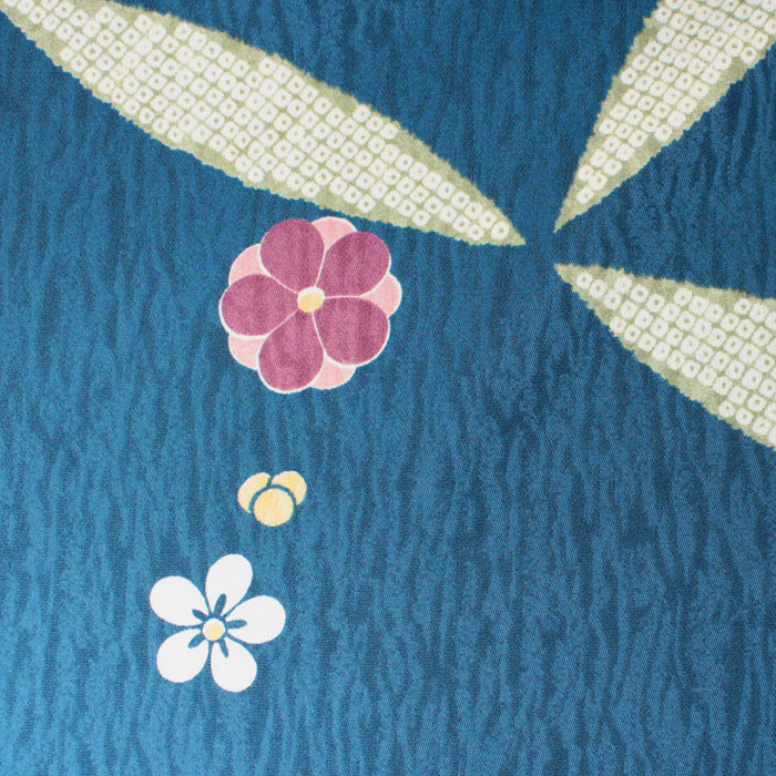 楽天市場 東レ シルック 反物 東レシルック 洗える着物 着物 未仕立て 小紋 御納戸色 鹿の子 梅 浅草きもの市