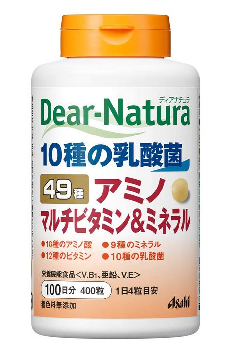 アサヒ ディアナチュラ 49種アミノ マルチビタミン＆ミネラル 400粒(100日分) 10個セット【送料無料】【栄養機能食品】