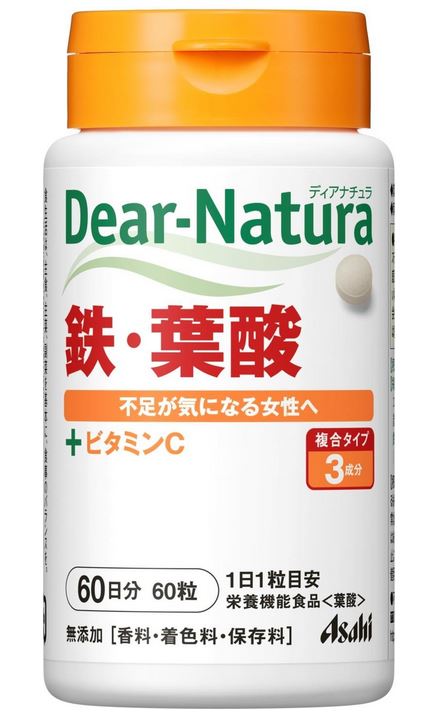 854円 [並行輸入品] アサヒ ディアナチュラ 鉄 葉酸 60粒 60日分 4個セット