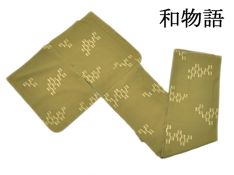 女物 仕立てもの売り上げ金 和物語 袷お召しもの L大きさ - 市松飾りつけ/黄赤銅色系 - [ 0810-597 ] すぐ着られる 洗える 既製品 きもの ポリエステル 街着 お読み合わせる お上さん レディース いちまつ 読み合わせる 和柄
