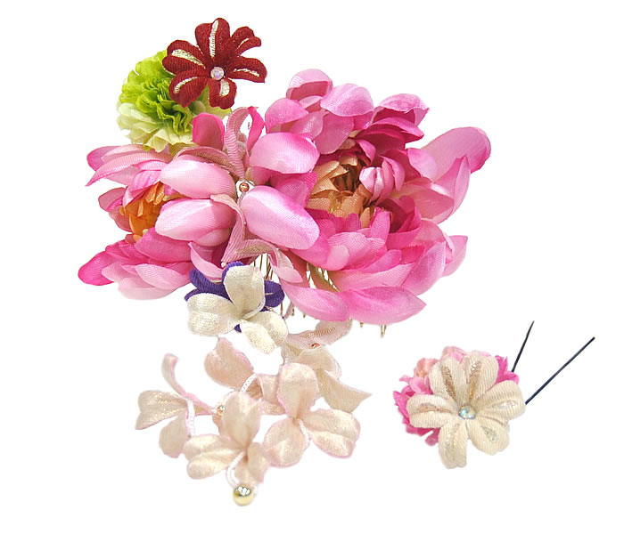 売れ筋ランキングも掲載中 髪飾り ふりそで きもの 着物 ヘアーアクセサリー 1805 2711 振袖用 シャルマン 髪飾り 菊 ピンク系 成人式 日本製 七五三 ピンポンマム 花 キク きく Uピン 赤紫 白 キッズ 子供 レディース 女性 女物 帯飾り 和風 はかま 袴 卒業式