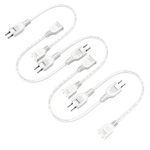 延長コード 0.3m 1個口 ホワイト 30cm 15A 1500W 耐トラッキング 二重被覆 絶縁キャップ ACアダプター