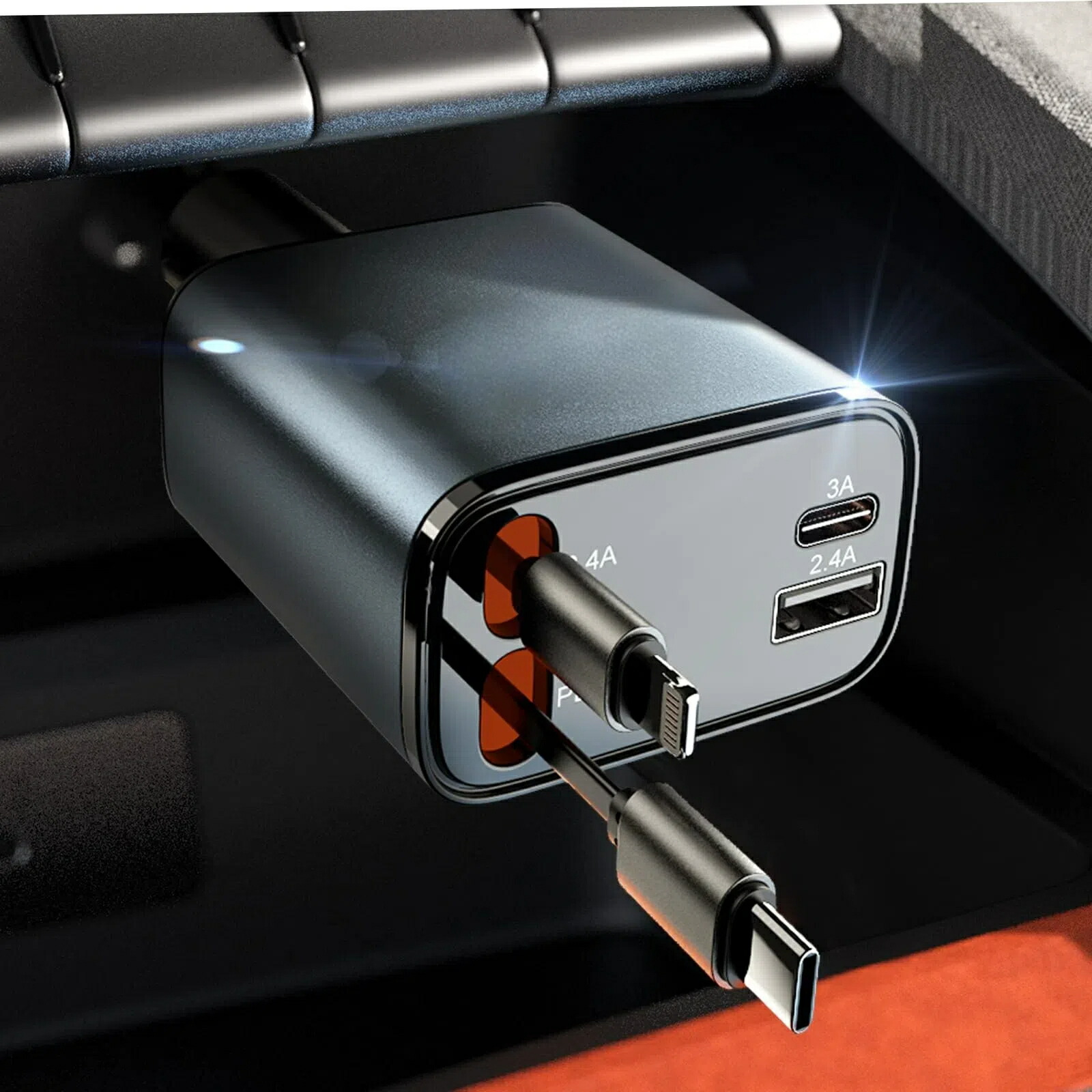 シガーソケット usb-cケーブル/ケーブル usbポート カーチャージャー|Asap店