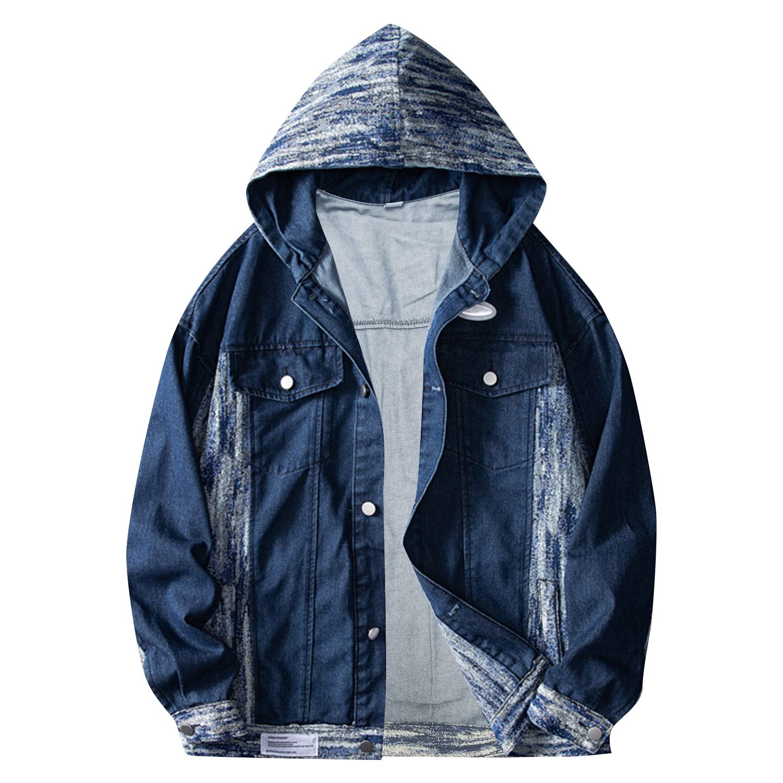 バックル フード付きデニム ジャケット コート トップ メンズ ジャケット 保温服 メンズ コート 外套 作業服 ウィンドブレーカー 厚手 ジャケット トレンチコート 綿の服ですカジュアル おしゃれ 大きいサイズ 登山 スキー 防風 防寒 通勤 通学 A-6