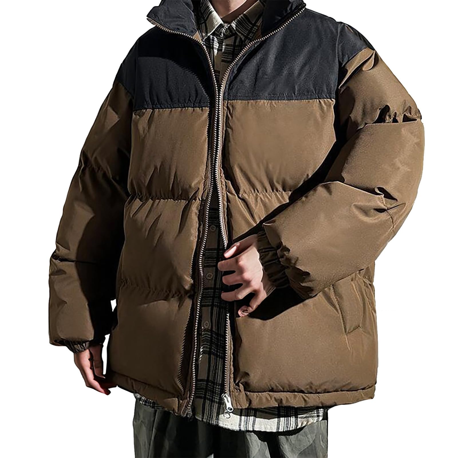 綿の服ですダウンコート ライトダウン メンズ ショート丈 ブルゾン スタンドカラー 中綿 厚手 防寒着 防風 通勤 通学 秋冬 秋服 冬服 アウター カジュアル おしゃれ ファッション A-101|Asap店