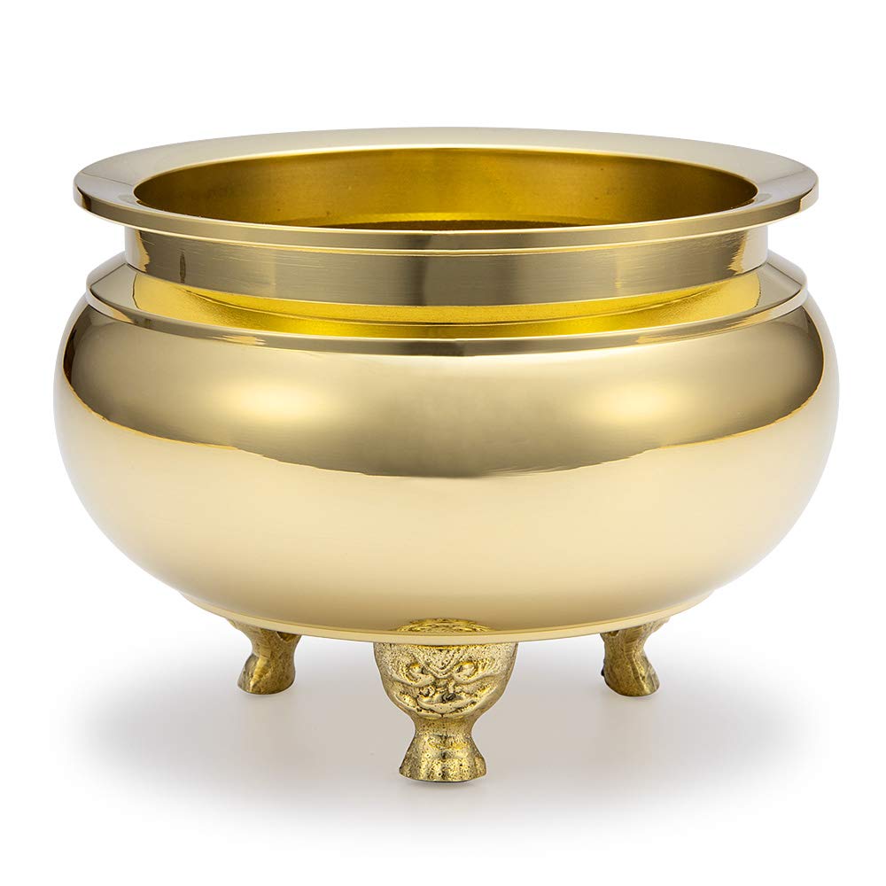 仏壇に至適な、差しわたし15cm×高さ10.5糎の金管楽器磨き卓上香炉です。