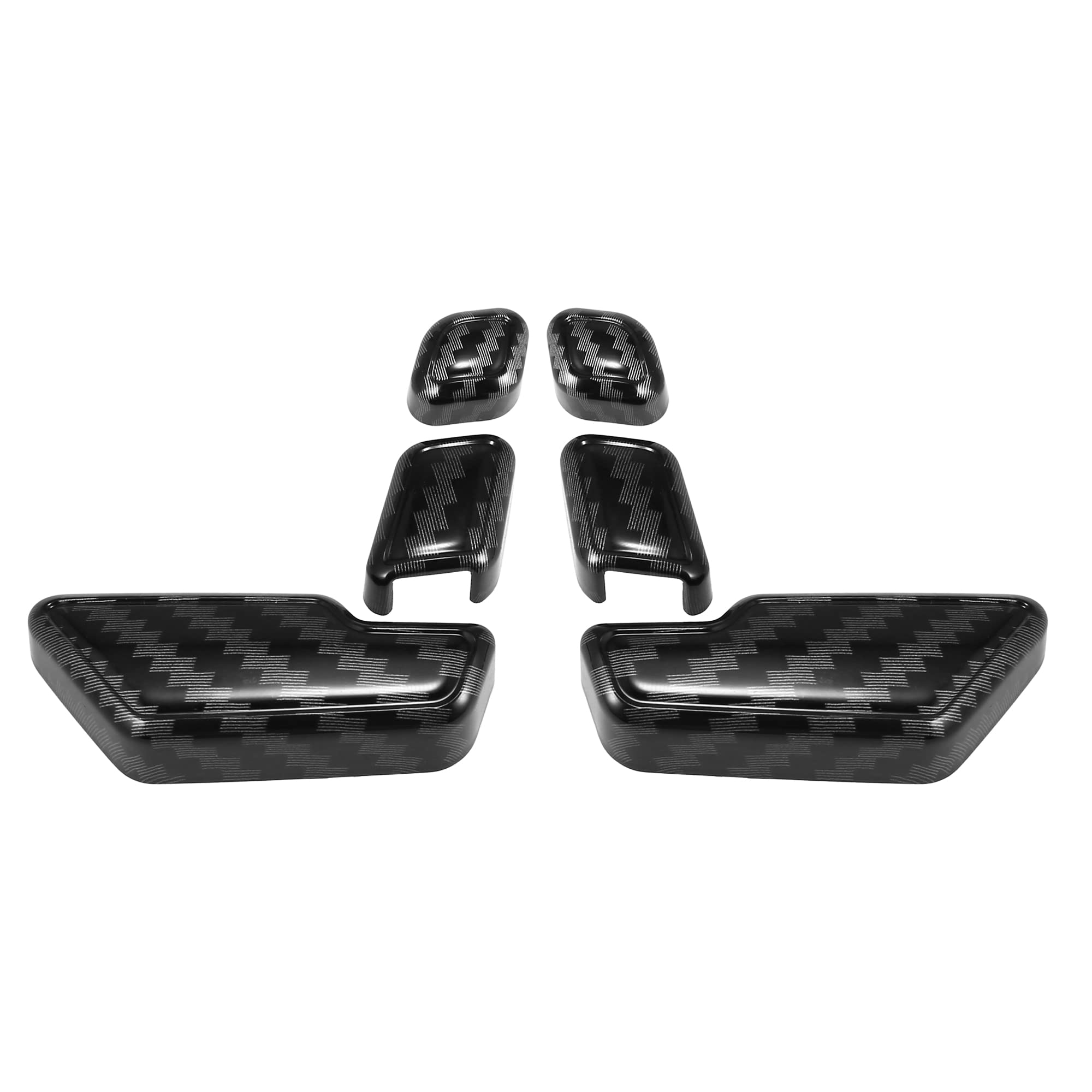 T居敷きかい繕うボタンスイッチカバーのかざり付ける 内扉 Mercedes Benzに相応う W204 W205 W212 W218 X204 X166 C E GLK GL ML Class GL450に相応う 6個 ブラックカーボンファイバー