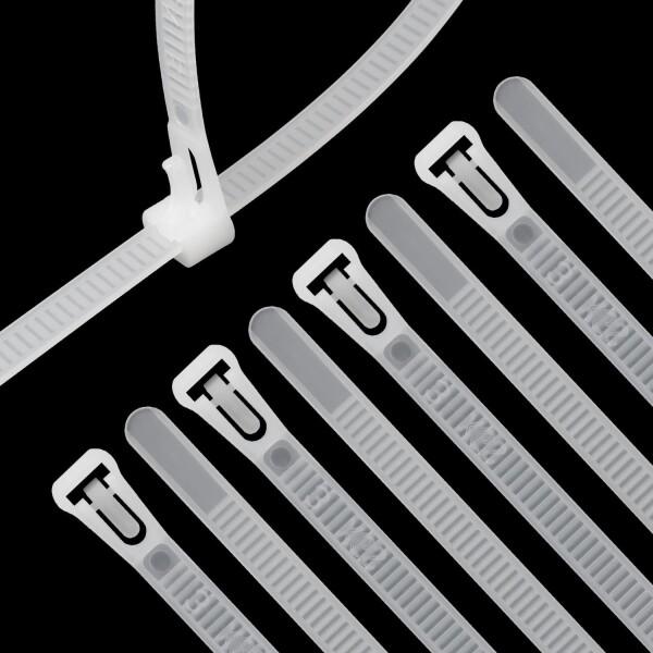 再利用可能 結束バンド リリース可能 調節可能なナイロンケーブル結束100個 幅7.6mm 長さ450mm