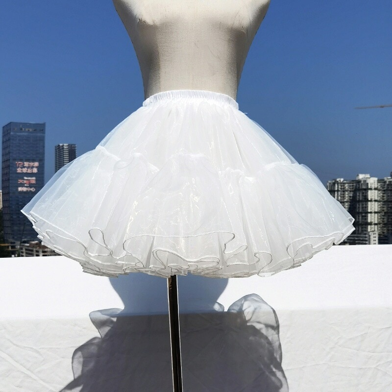 パニエ 4層 フラウンス少からず ロリータ 小っちゃい ふわふわ 日常 裾除け レディース 肌付き 長閑やか 派手 無償性大きさ 肌付き スコート お召しもの かき鳴らす会 培養祭 でき事 一こま 白いこと