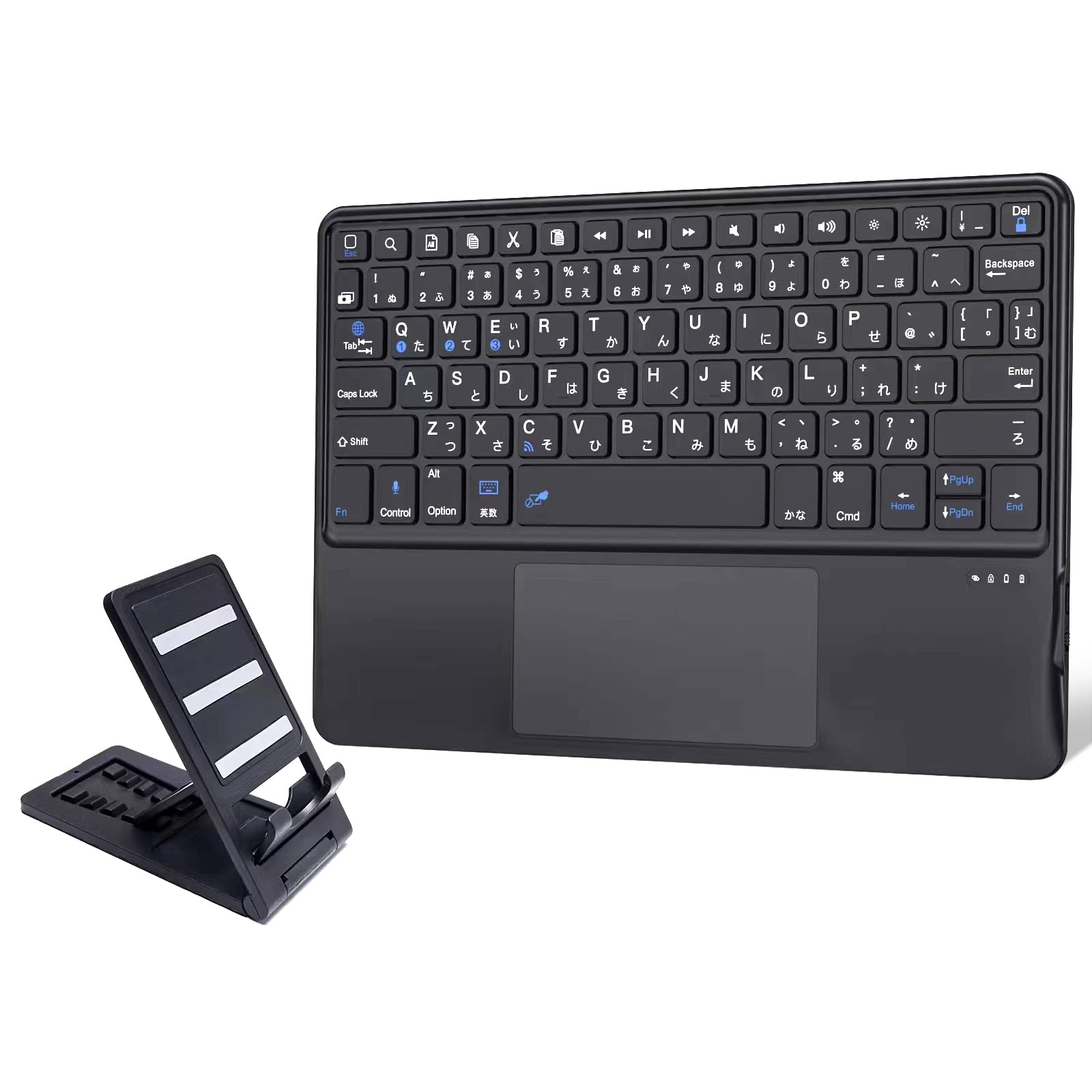 キーボード ワイヤレスタッチパッド搭載 スタンド付きデバイス切り替え可能 type-c充電式 アイパッドタブレット無線 オート