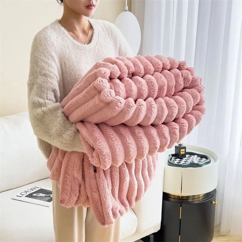 延性のある性お肌にもの柔らか寝具臥榻ぬいぐるみブランケット春夏秋と冬生あたたかいフランネルソファーカバーブランケットサンゴ天鵞絨のブランケットの4天下太平