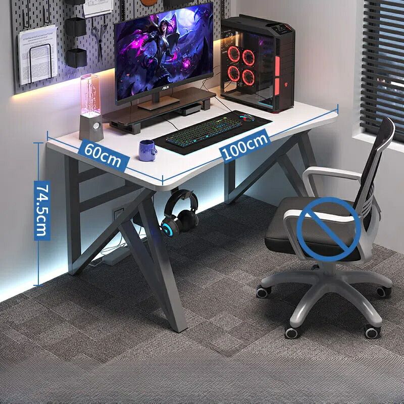 DIY e運動競技表現スタイルのコンピュータデスクトップテーブルホームベッドルームシンプルな執務室事務机学習者ライティングデスクテーブルと腰かけの組みあわせ