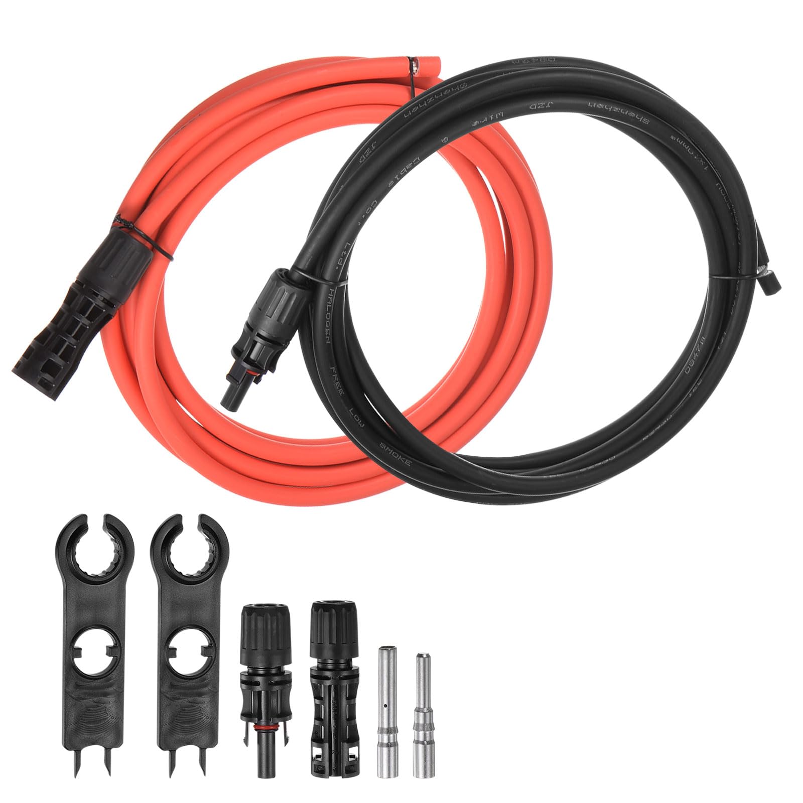 ソーラーパネルワイヤー 3 M 8AWG 10粍2 ソーラー有線テレビ 錫メッキ銅線 刃針およびオスコネクタ付き添い人 黒いこと 赤いこと RVボートマリンソーラーパネル用