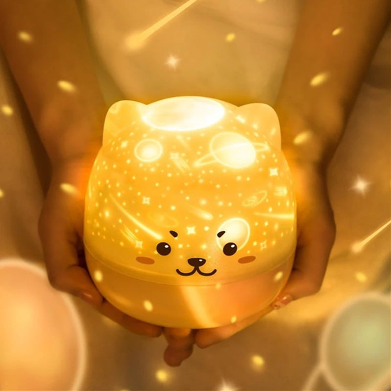 子供用スター プロジェクション ランプ USB 回転 LED ロマンチック スター オーシャン ナイト ライト シンプル オルゴール スリープ ランプ付き2477|Asap店