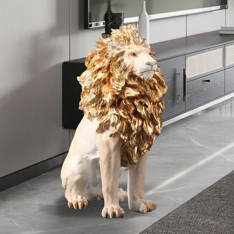 百獣の王オブジェ 百獣の王 ラグジュアリー 飾りつけ 飾りつけ 室内装飾 見せびらかす 芸術品 かざり付ける品 今めかしい 差し上げ物 差し上げ物 ゴールド