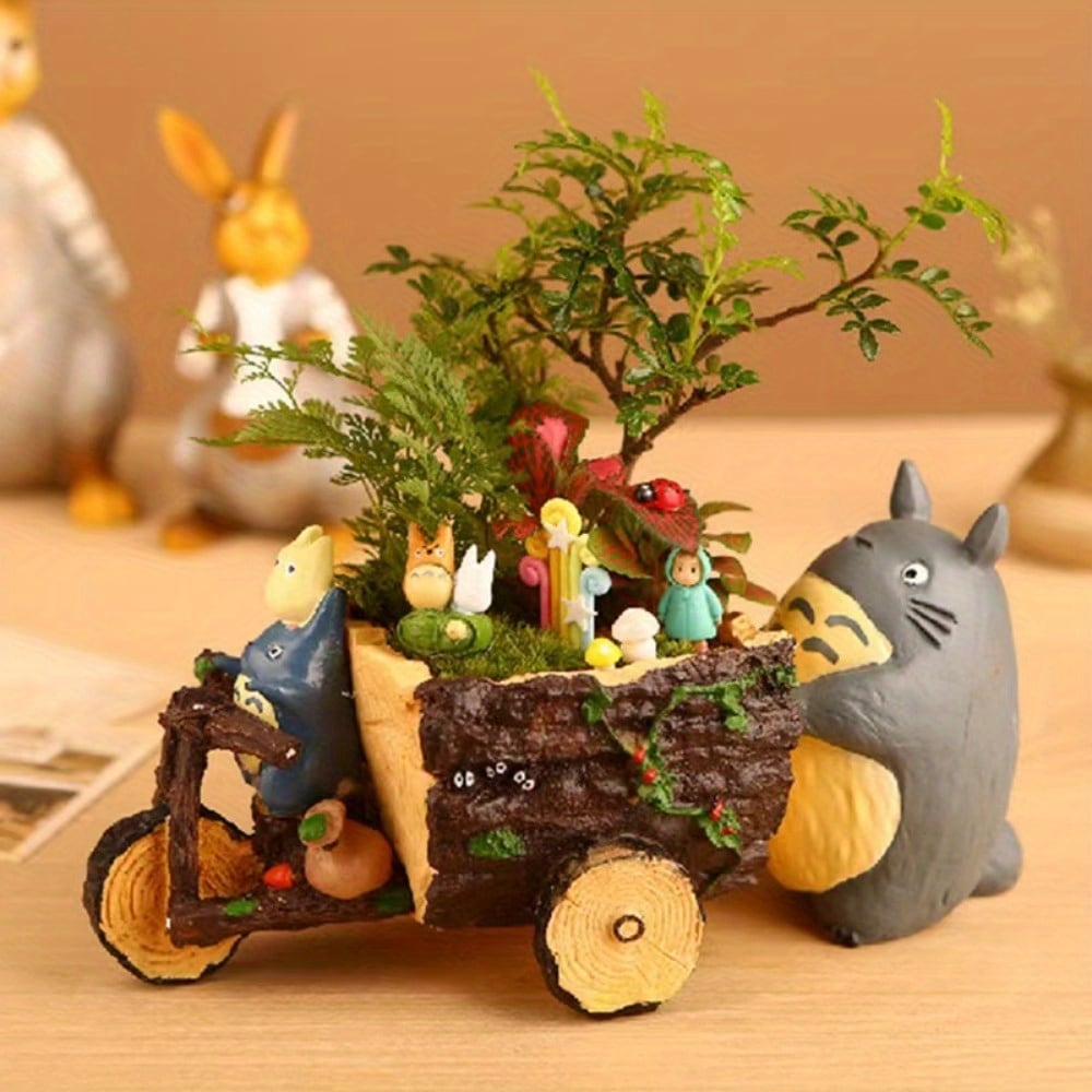 魅力的なレジン製多肉植物プランター - 装飾アート三輪車カート花瓶防水クリップオンデザインのホーム＆ガーデンデコ