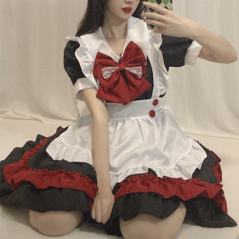 お手伝いさん服 好いたらしいロリータ 無地 ひざ丈 5分袖 衣裳・御召しもの [17手合い]