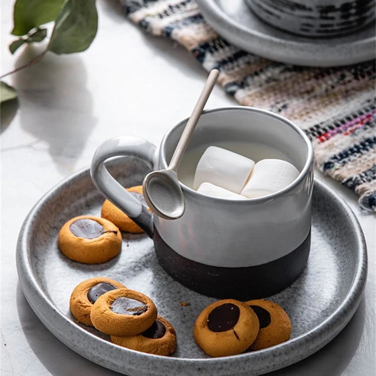 スタイル 朝食カップ クリエイティブ マグカップ コーヒーカップ セラミック ハンドル付き35|Asap店