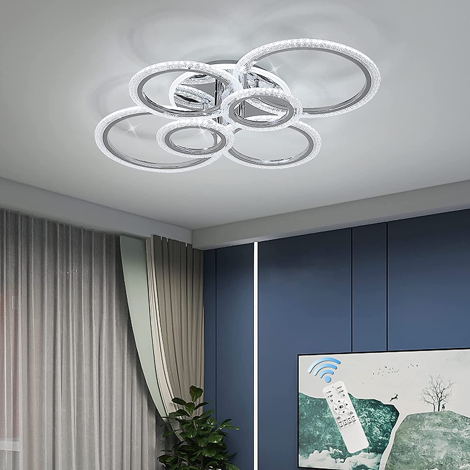 LED 最高限度点火装置 北欧 円型省エネ アクリル樹脂シャンデリヤ ~12畳 今めかしい 遠隔操作付き添い人リビング/二階建てバスお部屋 用 間接的な行動点火装置 据え置き飾り気の無い