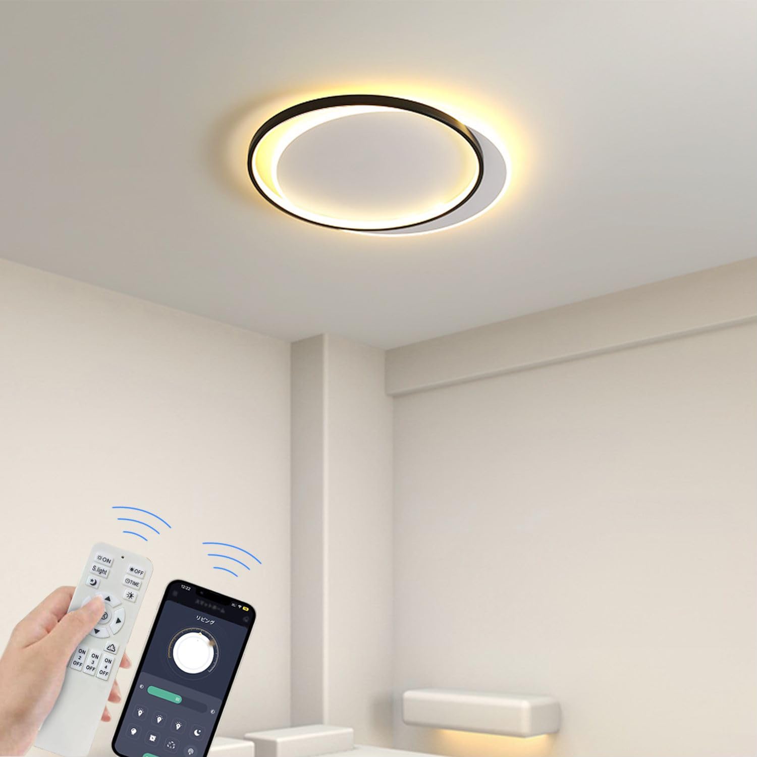 最高限度点火装置 LED 北欧 無座標軸調光調色 スマホ/遠隔操作付き添い人 今めかしい アッパー点火装置 分かりやすい 遠隔操作付き添い人 晴れ晴れしい  室内装飾 喫茶店 リビング