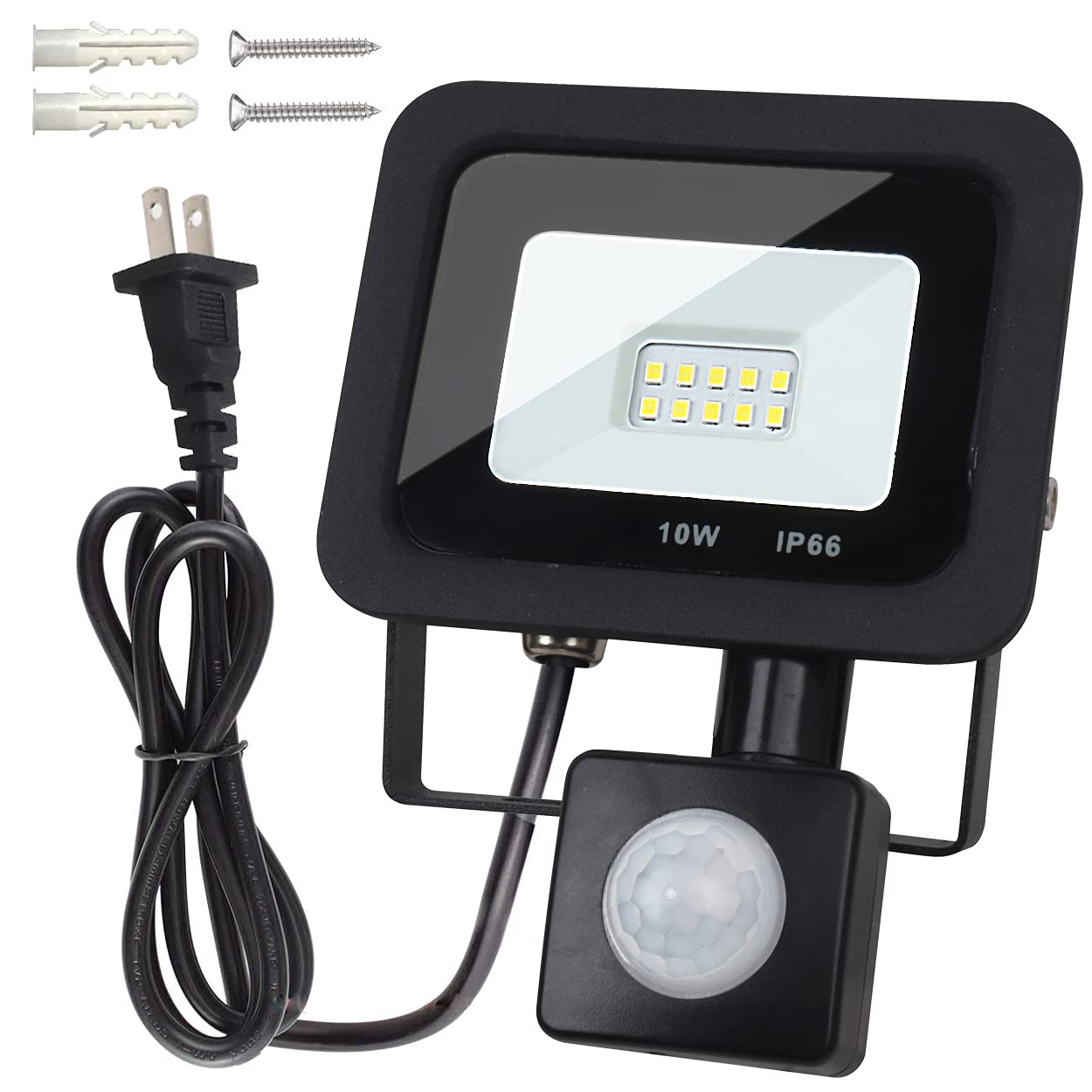 検出器点火装置 人感50W LEDフラッドライト6000k高明快さ4600LM防雨防塵IP66 繋ぎ付き添い人1.8m架線吊りひも付き添い人写真用照明LEDやり方灯パーキング場 部屋の入り口常夜灯 バス発着場 町内の防犯灯に 地下室ライトガレージライトガーデンウォーク室外点火装置