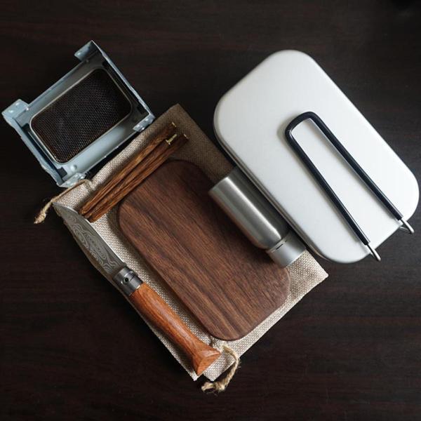 旅行ハイキング調理器具用キャンプ用コンロ付きアウトドアキャンプ調理器具｜Asap店