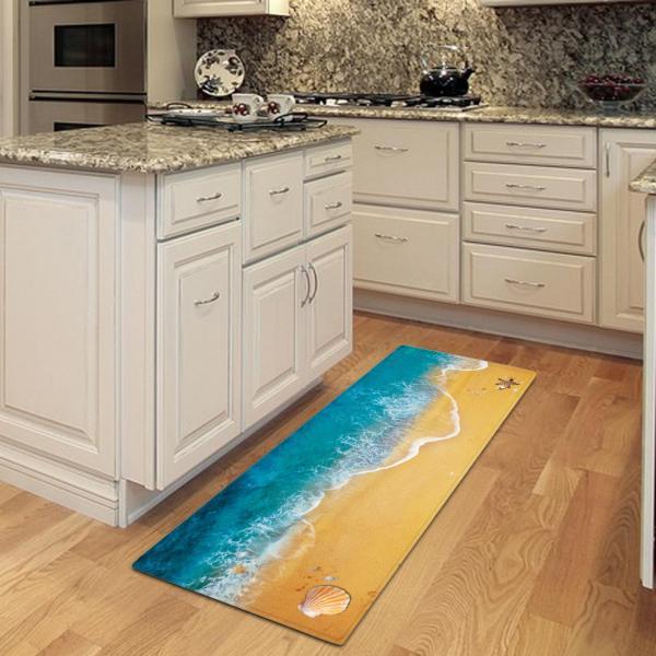 キッチンマット ラグ 洗える ノンスリップ ソフトフロアマット 寝室 キッチン 屋外 ビーチ 60cmx180cm|Asap店