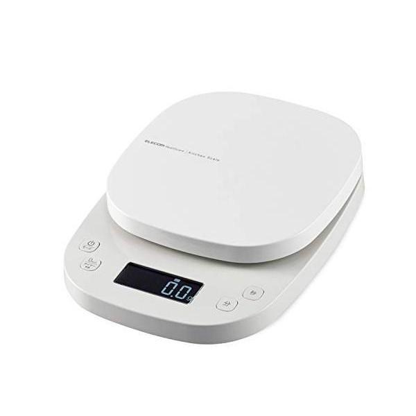 エレコム 御厨子所規摸 タイマー付 最大限度2kg 最小限度0.1g見せびらかす 白いこと HCS-KS03WH