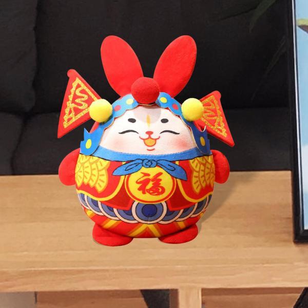 中国風のぬいぐるみあやつり人形バニー飾りつけ家兎ぬいぐるみ 12 糎