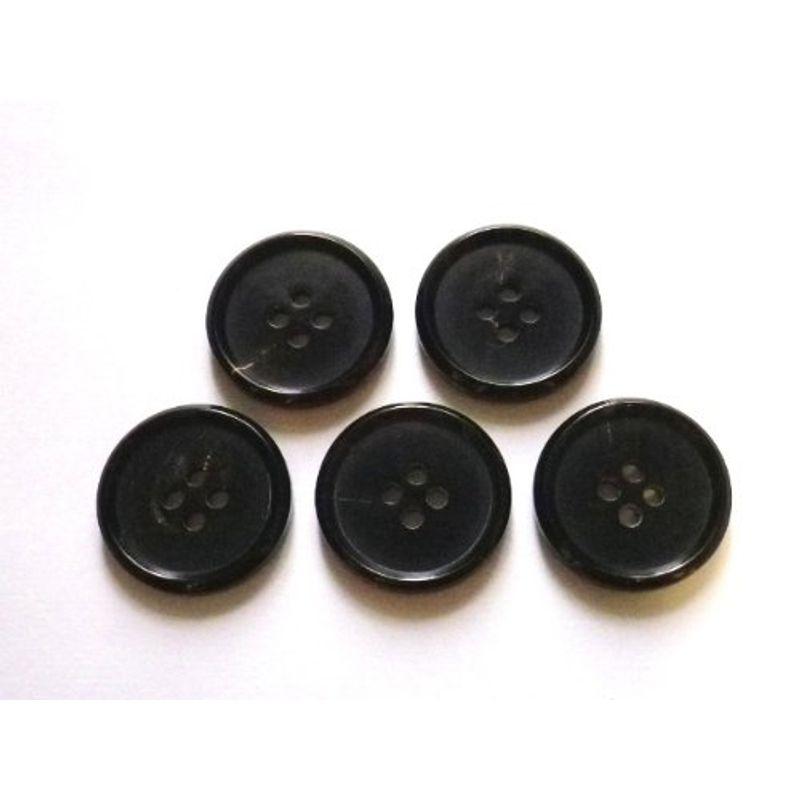 本水牛ボタン スーツ,ジャケット,コート 漆黒 ツヤ有り  お得な5個セット 各サイズ有 (30mm 5個セット)
