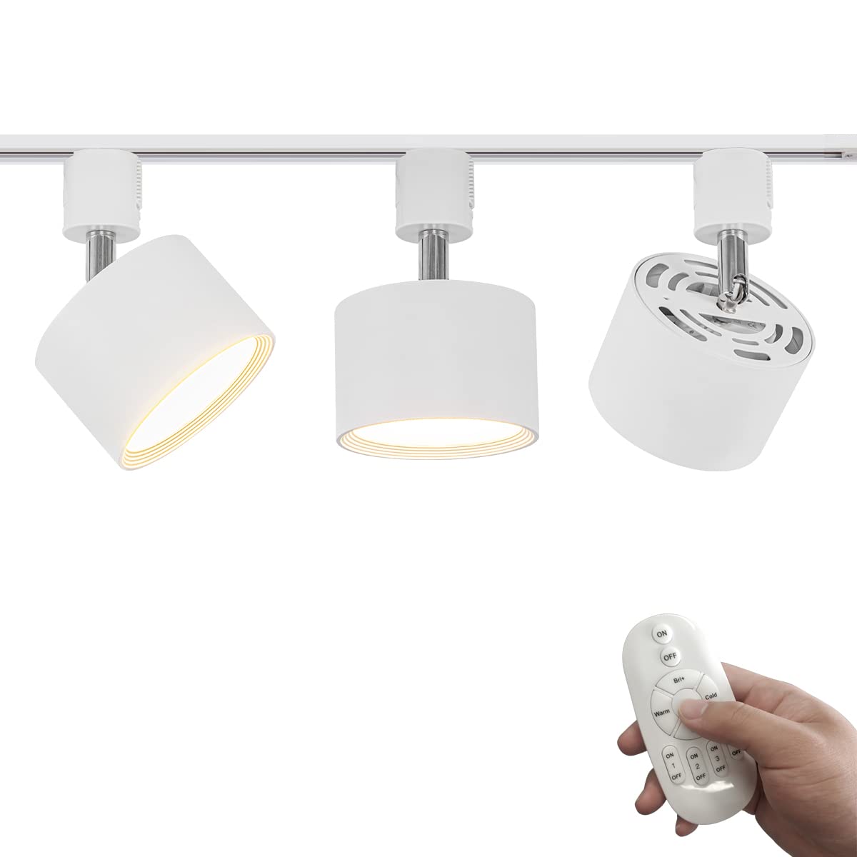3個容器に並べる LED 9W 落ち込むともし火 遠隔操作付き添い人 調光 調色 角度合わせる可 LED ライティングレールライト LED内蔵 注目の的 ライティングレール照明装置 上昇限度 昼ご飯 リビング用 黒いこと