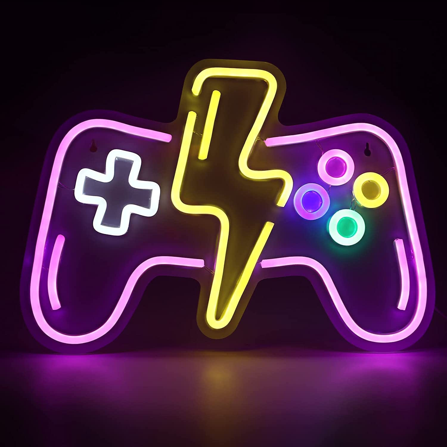 取り組み形ネオンサインピンクネオンライトゲーム室かざり付ける ゲームパッドコントローラーネオンサイン ledウォール点火装置 触れ散らかすネオンサイン 取り組みお部屋の壁のかざり付ける用の点火装置表われ (ゲームパッドコントローラー)