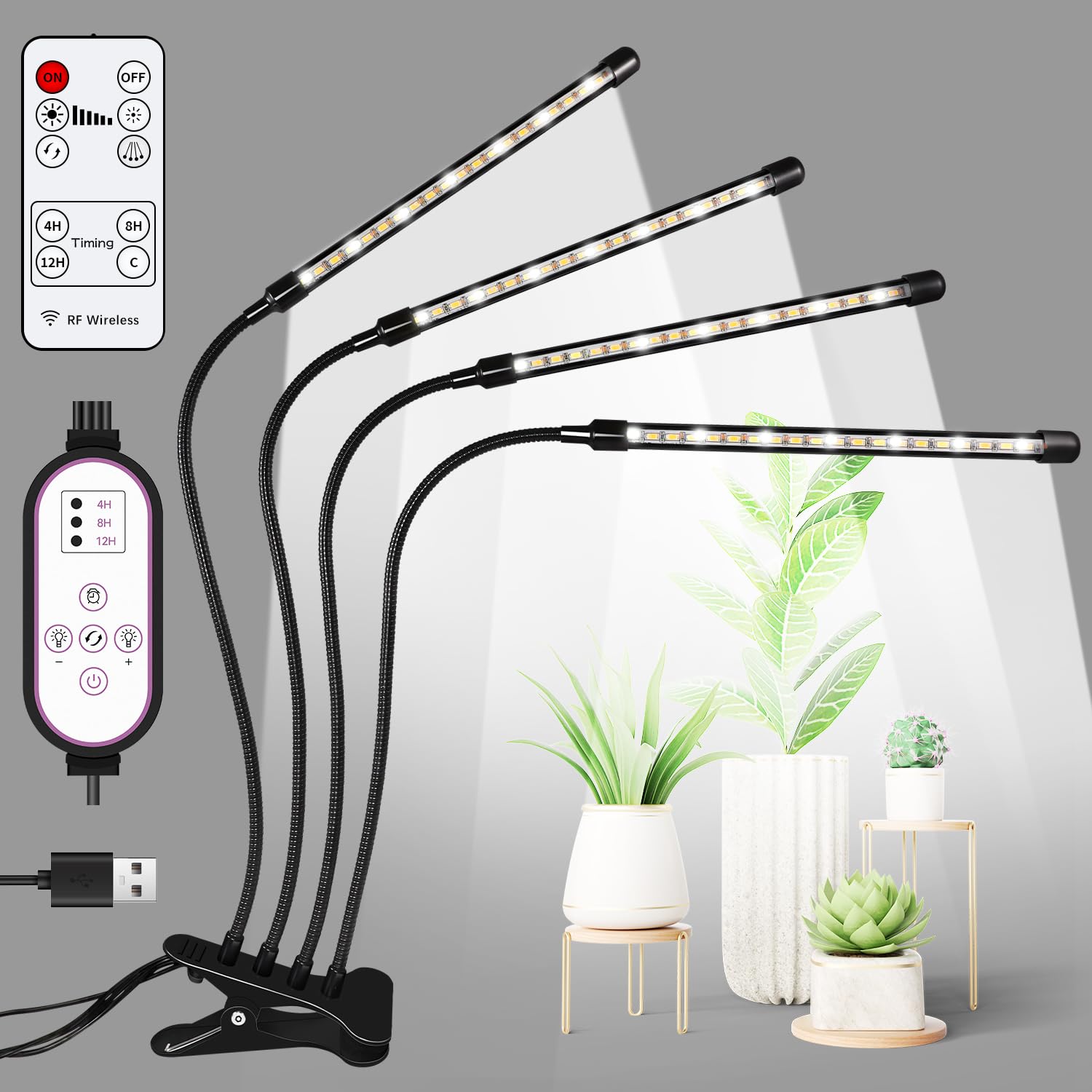 点火装置 LED ゼムクリップ 遠隔操作付き添い人 タイマー 思い起こす役立つこと 育みそだてる点火装置 草木 観葉草木 6000K 点火装置 白光 暖色光 10座標軸調光 4尖端