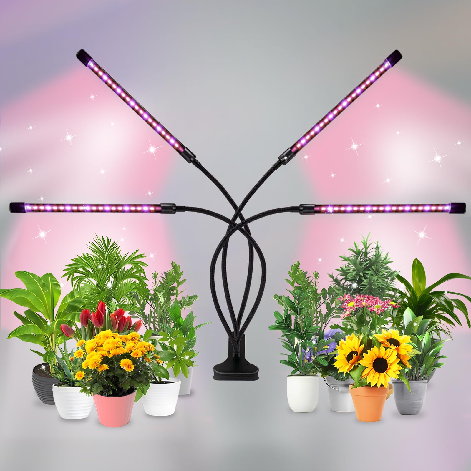 草木育みそだてるともし火 LED 室内作りだす照明ランプ 軽銀 時期定時役立つこと（3H / 9H / 12H）9座標軸調光 4天々付き添い人 3取り替えっこ流行り物(乳くさい照明ランプ 真っ白い＋真っ赤照明ランプ 取り合わせ照明ランプ) 360°合わせる能力のある 干ばつ不完全さ差し止める 多肉植物育みそだてる 身寄り家庭菜園 室内園芸 ゼムクリップ式 低疲労困憊