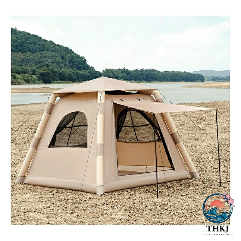 エアーテント テント エアーテント インフレータブルテント エアーテント インフレータブルテント ポータブル 防水テント ポータブル 防水テント 4~8 人キャンプに最適 家族ハイキング用キャンプテント インスタントテント|ASBEAUTE