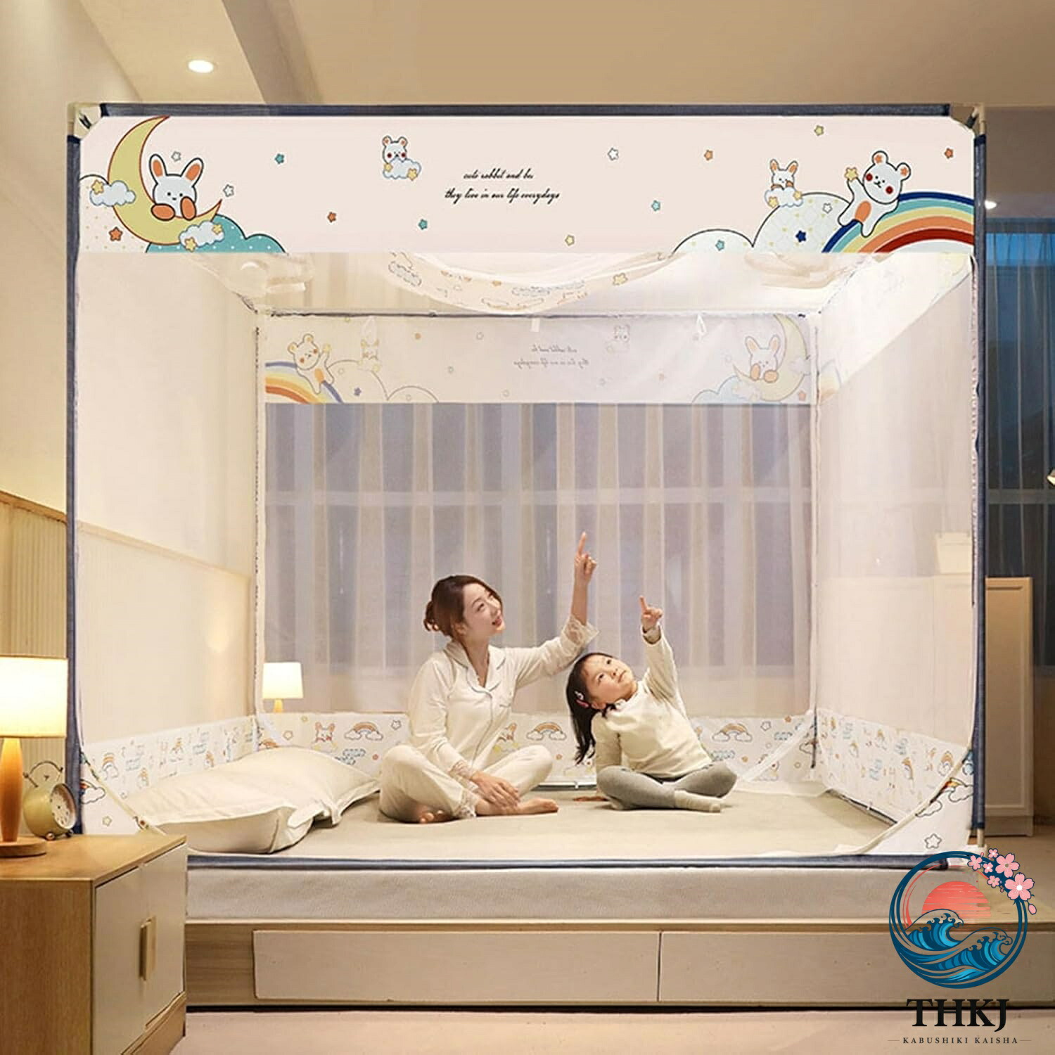 蚊帳 屋内蚊帳 180x200cm 底生地付き 全方位ガード 通気性よい 3 ドアタイプ 組み立て簡単 収納便利 密度が高い 防蚊対策 昆虫を防ぐ 安心睡眠 快適 夏 寝室 キッズ 大人 かや 洗える|ASBEAUTE