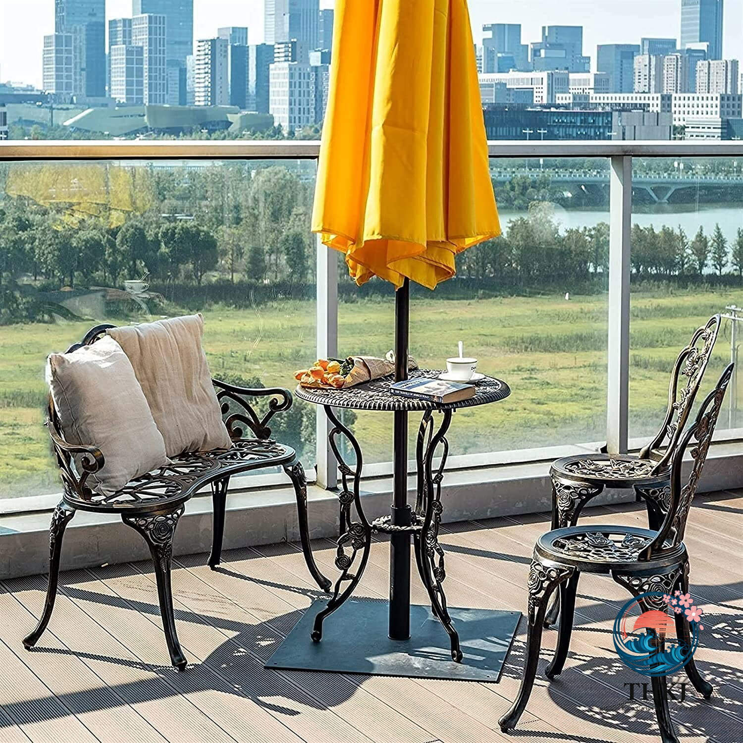ガーデンテーブル ガーデンテーブルセット テーブル イス セット 机 椅子 チェア 屋外 家具 アルミ バラ ガーデン テーブルセット ローズ 60φ アルミチェア キャンプチェア アウトドア 庭 テラス 鋳物 アンティーク調|ASBEAUTE