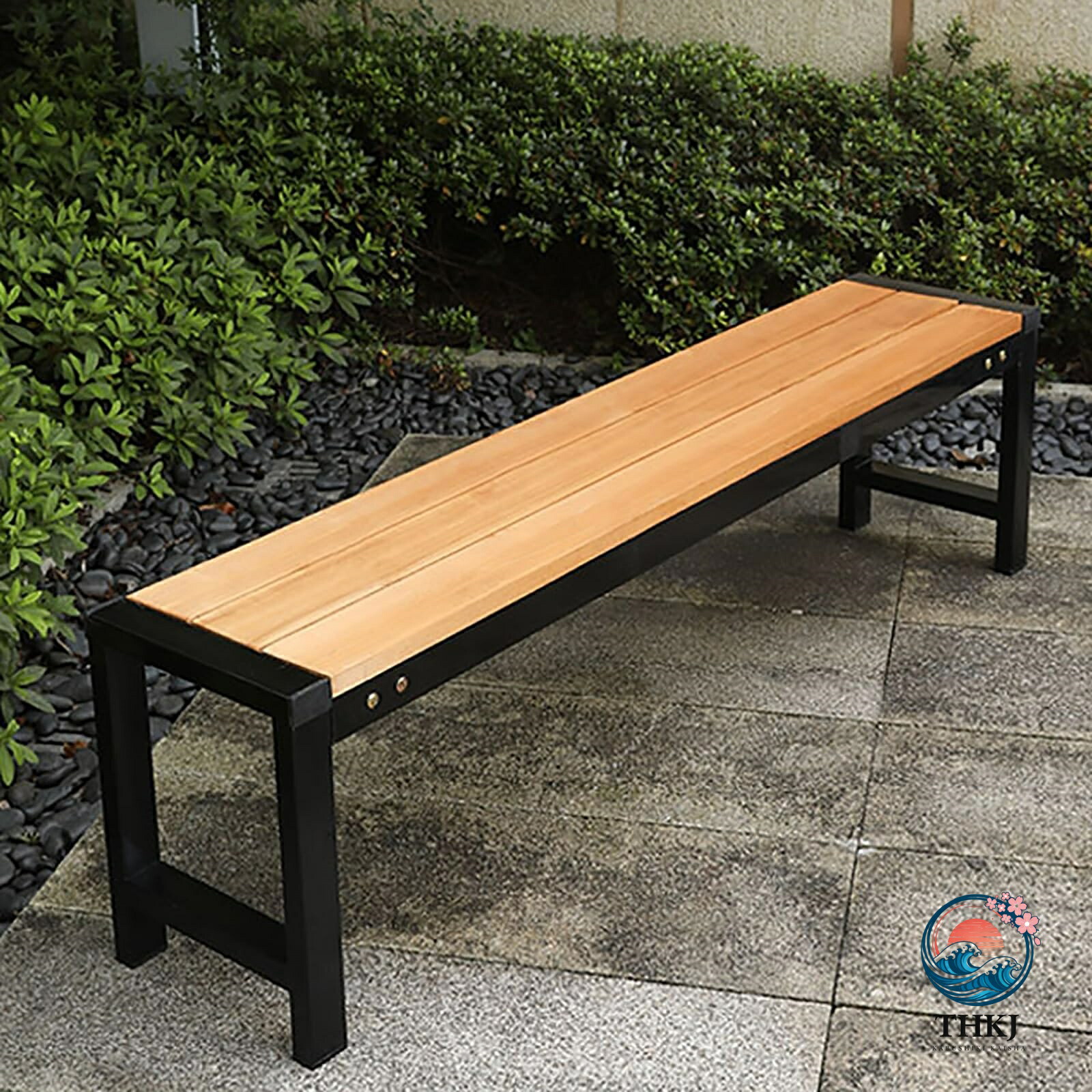 ガーデンベンチ 耐候性パティオベンチ 2 人用シート バックレスパティオベンチ 屋外用スラット付き高温ベンチ ポーチ 庭 公園用｜ASBEAUTE