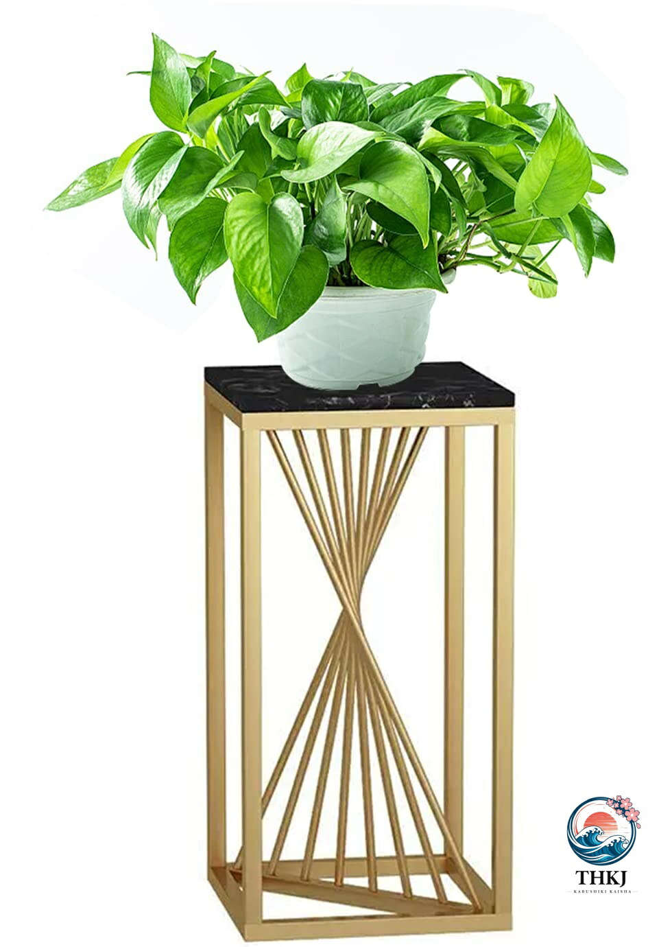 フラワースタンド プランタースタンドアイアン 大理石台 2 段式 完成品 玄関 フラワースタンド 植木鉢 プランタースタンド おしゃれ ゴールド 観葉植物 台 室内 花 フラワー スタンド 北欧 飾る|ASBEAUTE