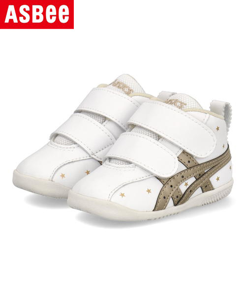 ASICS KIDS SUKU2 アシックス スクスク AMULEFIRST SL ベビースニーカー ファーストシューズ アミュレファーストSL 1144A223 102 ホワイト/シャンパンゴールド キッズ シューズ 靴 スニーカー ファースト ベビー ASBee