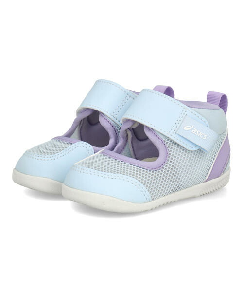 ASICS KIDS SUKU2 アシックス スクスク MESHOES FIRST 3 ベビーサンダル サマーシューズ 子供靴 1本ベルト(ミーシューズファースト3) 1144A430 400 ライトブルー