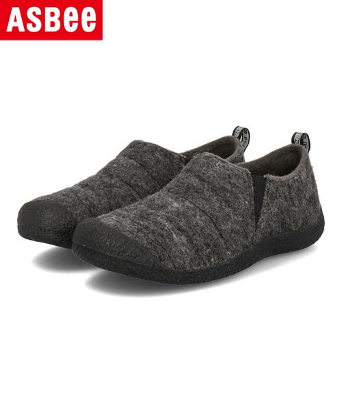KEEN キーン HOWSER 2 メンズスリッポンスニーカー ハウザー2 1025625 チャコールグレーフェルト ブラック メンズ シューズ 靴 アウトドアシューズ スニーカー タウンユース スリッポン ローカット ラッピング ASBee アスビー