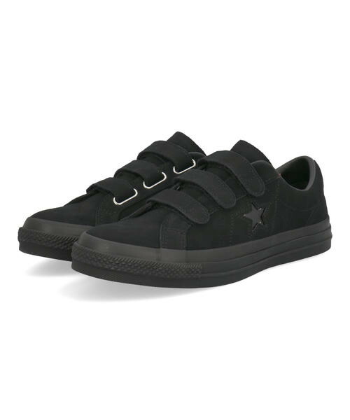 【クーポン配布中】converse コンバース ONE STAR SUEDE V-3 本革 メンズレザースニーカー 3本ベルト スリーストラップ ワンスタースエードV3 33702991 ブラックモノクローム メンズ シューズ 靴 スニーカー ローカット ASBee アスビー｜靴通販のシューズショップASBee