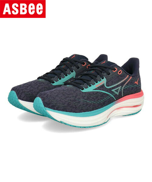 【クーポン配布中】mizuno ミズノ WAVE RIDER 29 軽量 メンズスニーカー ランニングシューズ ウエーブライダー29 J1GC2503 01 ダークネイビー/ブルー/ピンク メンズ シューズ 靴 スニーカー ローカット プレゼント ラッピング ASBee アスビー
